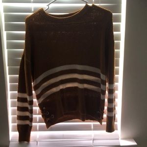 Mustard with white stripes sweater